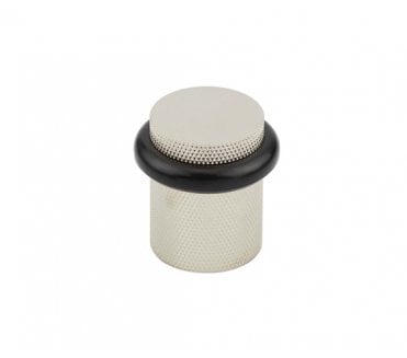Burlington BUR964 Solid Brass Knurled Floor Mounted Door Stop - Polished Nickel