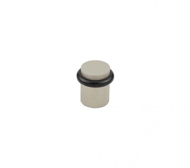 Burlington BUR964 Solid Brass Knurled Floor Mounted Door Stop - Satin Nickel