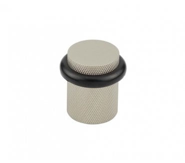 Burlington BUR964 Solid Brass Knurled Floor Mounted Door Stop - Satin Nickel