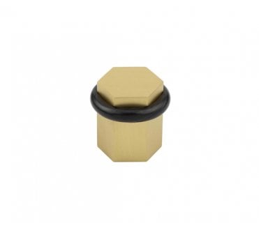 Burlington BUR965 Solid Brass Hexagonal Floor Mounted Door Stop - Satin Brass