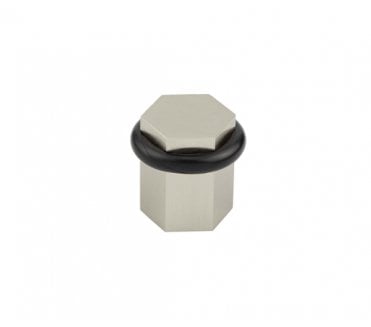 Burlington BUR965 Solid Brass Hexagonal Floor Mounted Door Stop - Satin Nickel