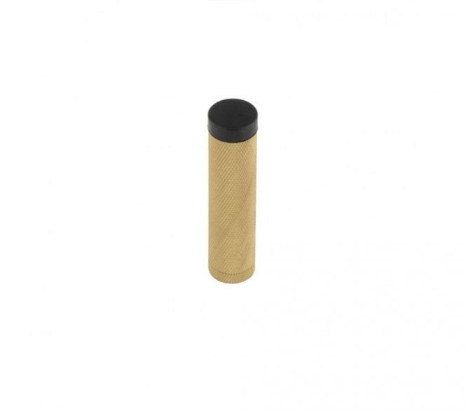 Burlington BUR968 Solid Brass Knurled Wall Mounted Door Stop - Satin Brass