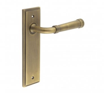 Burlington Highgate Door Handles On Backplate - Antique Brass