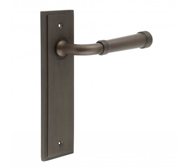 Burlington Highgate Door Handles On Backplate - Dark Bronze