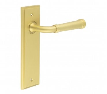 Burlington Highgate Door Handles On Backplate - Satin Brass