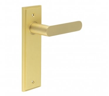 Burlington Kensington Door Handles On Backplate - Satin Brass