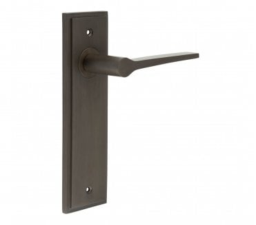 Burlington Knightsbridge Door Handles On Backplate - Dark Bronze