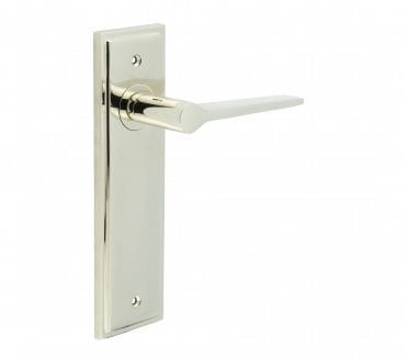 Burlington Knightsbridge Door Handles On Backplate - Polished Nickel