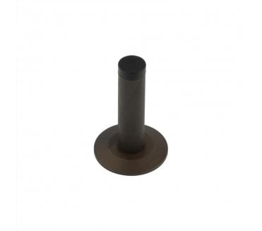 Burlington Knurled Wall Mounted Door Stop On Chamfered Rose - Dark Bronze