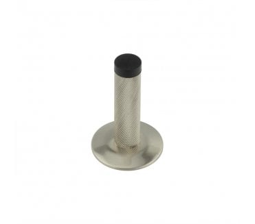 Burlington Knurled Wall Mounted Door Stop On Chamfered Rose - Satin Nickel