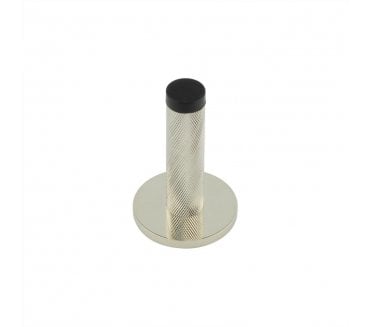 Burlington Knurled Wall Mounted Door Stop On Knurled Rose - Polished Nickel