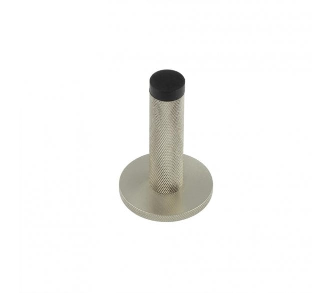 Burlington Knurled Wall Mounted Door Stop On Knurled Rose - Satin Nickel
