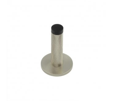 Burlington Knurled Wall Mounted Door Stop On Knurled Rose - Satin Nickel
