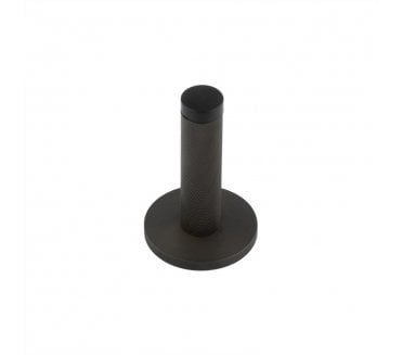 Burlington Knurled Wall Mounted Door Stop On Plain Rose - Dark Bronze