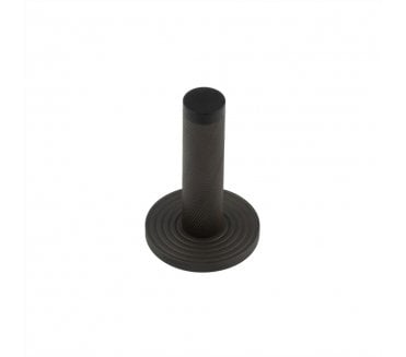 Burlington Knurled Wall Mounted Door Stop On Reeded Rose - Dark Bronze