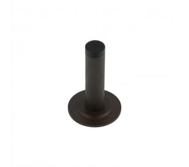 Burlington Knurled Wall Mounted Door Stop On Stepped Rose - Dark Bronze
