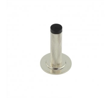 Burlington Knurled Wall Mounted Door Stop On Stepped Rose - Polished Nickel