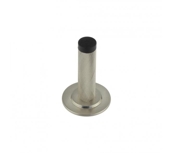 Burlington Knurled Wall Mounted Door Stop On Stepped Rose - Satin Nickel