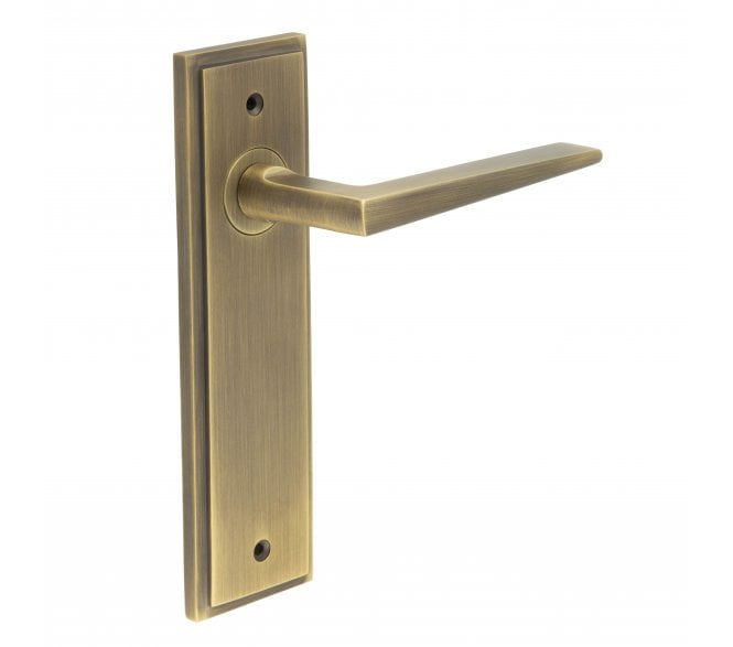 Burlington Mayfair Door Handles On Backplate - Antique Brass