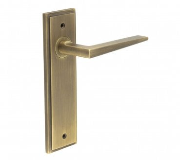 Burlington Mayfair Door Handles On Backplate - Antique Brass