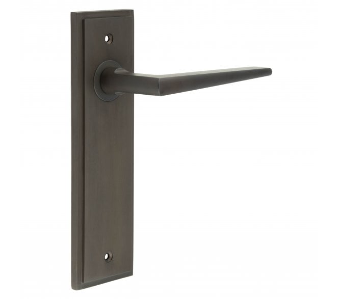 Burlington Mayfair Door Handles On Backplate - Dark Bronze