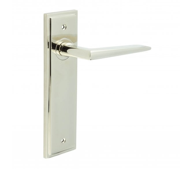 Burlington Mayfair Door Handles On Backplate - Polished Nickel