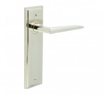 Burlington Mayfair Door Handles On Backplate - Polished Nickel