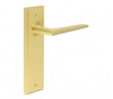 Burlington Mayfair Door Handles On Backplate - Satin Brass