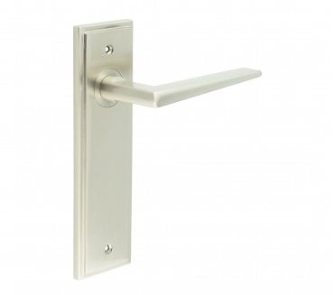 Burlington Mayfair Door Handles On Backplate - Satin Nickel