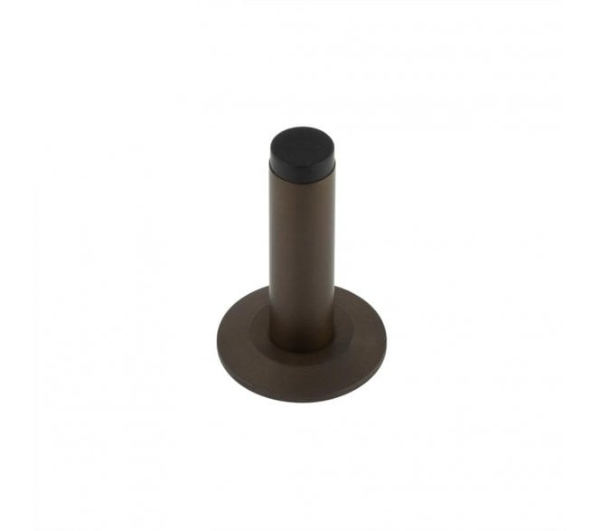 Burlington Plain Wall Mounted Door Stop On Chamfered Rose - Dark Bronze