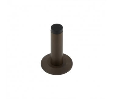 Burlington Plain Wall Mounted Door Stop On Chamfered Rose - Dark Bronze