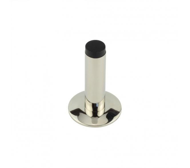 Burlington Plain Wall Mounted Door Stop On Chamfered Rose - Polished Nickel