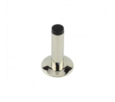 Burlington Plain Wall Mounted Door Stop On Chamfered Rose - Polished Nickel