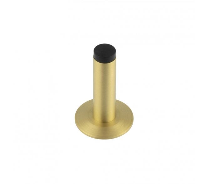 Burlington Plain Wall Mounted Door Stop On Chamfered Rose - Satin Brass
