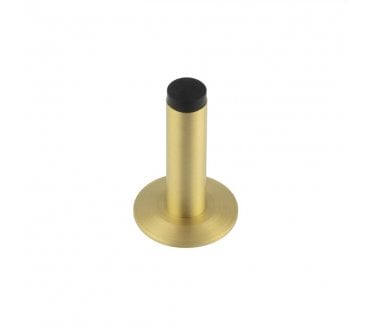 Burlington Plain Wall Mounted Door Stop On Chamfered Rose - Satin Brass