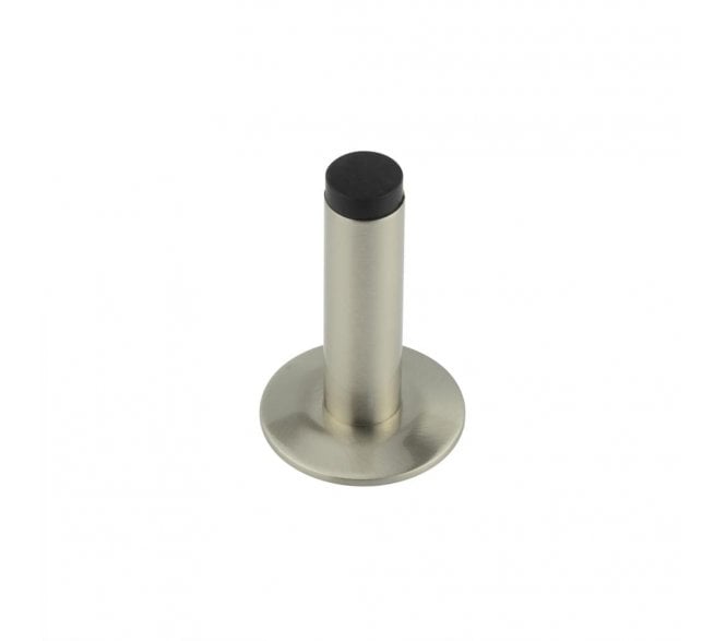 Burlington Plain Wall Mounted Door Stop On Chamfered Rose - Satin Nickel