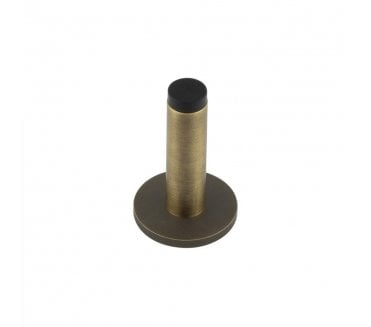 Burlington Plain Wall Mounted Door Stop On Knurled Rose - Antique Brass