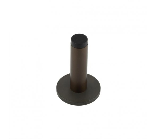 Burlington Plain Wall Mounted Door Stop On Knurled Rose - Dark Bronze
