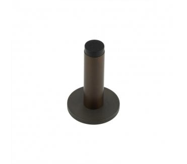 Burlington Plain Wall Mounted Door Stop On Knurled Rose - Dark Bronze