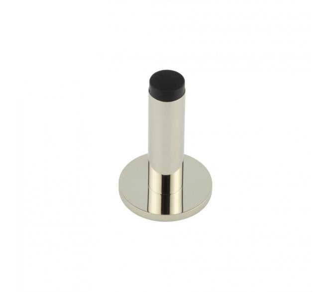 Burlington Plain Wall Mounted Door Stop On Knurled Rose - Polished Nickel