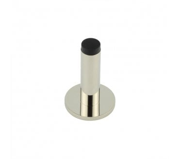 Burlington Plain Wall Mounted Door Stop On Knurled Rose - Polished Nickel