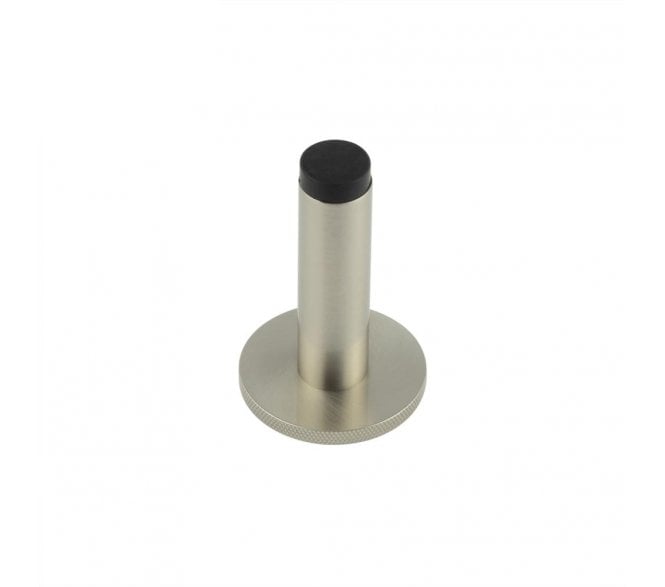 Burlington Plain Wall Mounted Door Stop On Knurled Rose - Satin Nickel