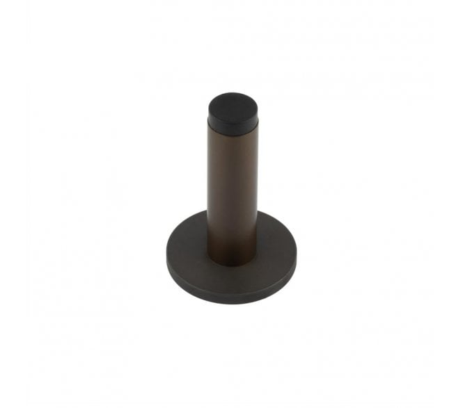 Burlington Plain Wall Mounted Door Stop On Plain Rose - Dark Bronze