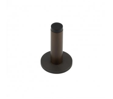 Burlington Plain Wall Mounted Door Stop On Plain Rose - Dark Bronze