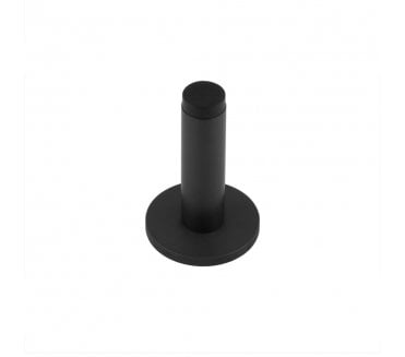 Burlington Plain Wall Mounted Door Stop On Plain Rose - Matt Black