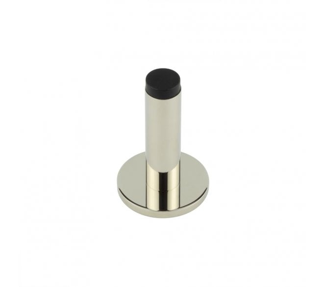 Burlington Plain Wall Mounted Door Stop On Plain Rose - Polished Nickel