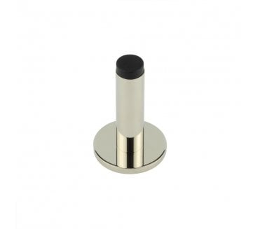 Burlington Plain Wall Mounted Door Stop On Plain Rose - Polished Nickel