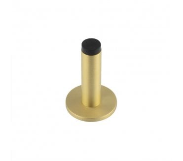 Burlington Plain Wall Mounted Door Stop On Plain Rose - Satin Brass