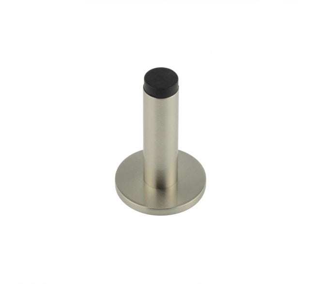 Burlington Plain Wall Mounted Door Stop On Plain Rose - Satin Nickel