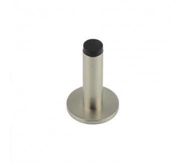 Burlington Plain Wall Mounted Door Stop On Plain Rose - Satin Nickel